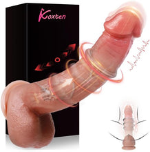 Load image into Gallery viewer, 9-Mode Vibrating Dildo with Sliding Ring and Thrusting Function | Heated Dildo