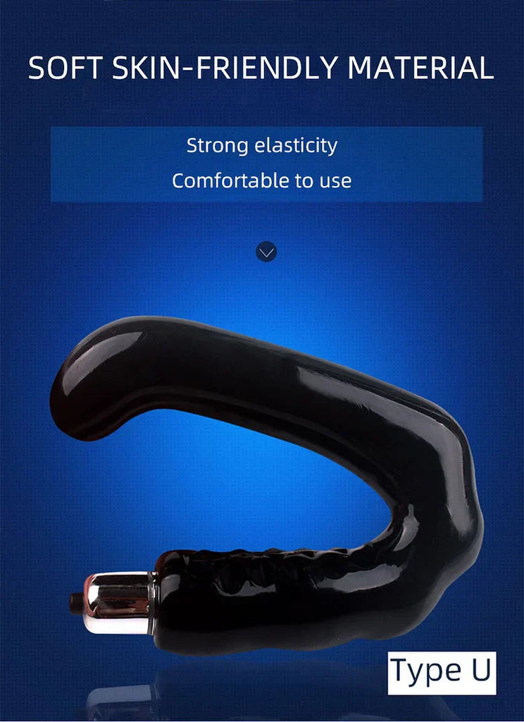 C-type G-spot Prostate Massager For Men U-type Vestibular Vibration Orgasm Masturbator Fun Electric Vestibular Plug