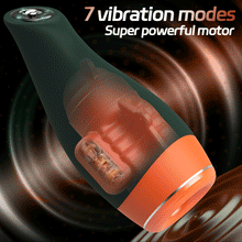Load image into Gallery viewer, Warming - Simulates Oral Cavity Temperature Vibration and Telescopic 2-1 Male Masturbator
