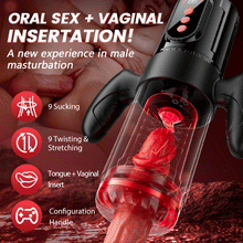 Load image into Gallery viewer, Terminator 9 Telescopic Rotating Sucking with Handle Male Stroker