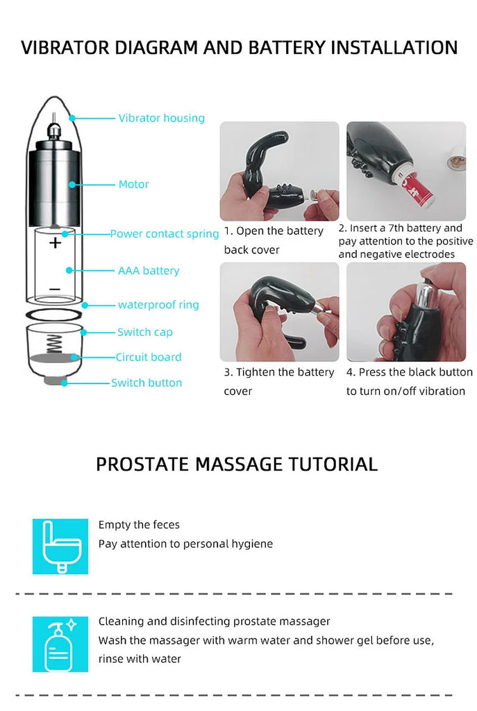 C-type G-spot Prostate Massager For Men U-type Vestibular Vibration Orgasm Masturbator Fun Electric Vestibular Plug
