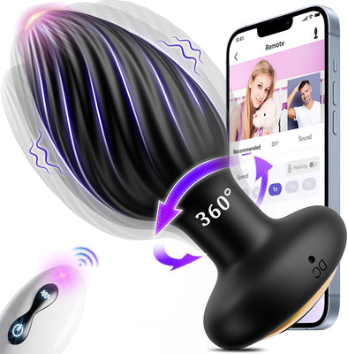 Anal Toys Anal Plug with 7 Rotation & 7 Vibration Anal Vibrators