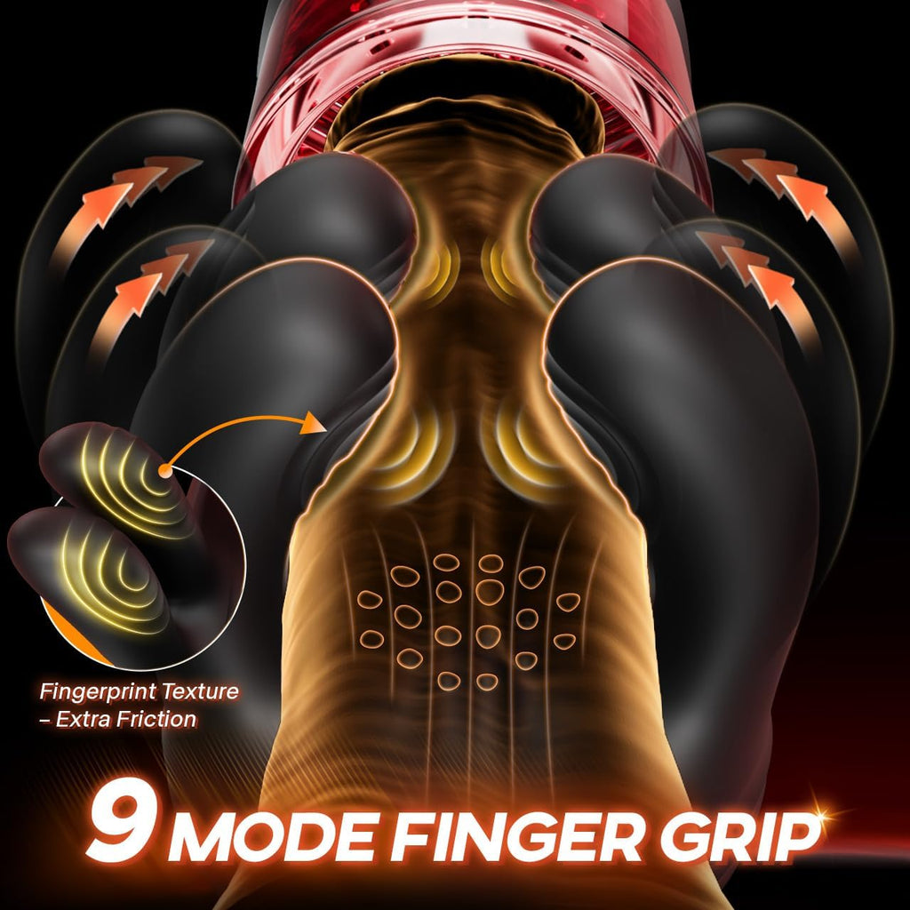 4 IN 1 Male Masturbator 9X Rotating 360° Licking Clamping Glans Vibrator