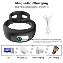Load image into Gallery viewer, Charging Double Ring Delay Vibration Lock Sperm Ring
